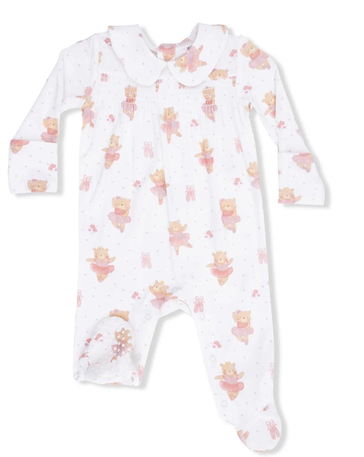 Teddy Bear Ballerina Peter Pan Collar Footie