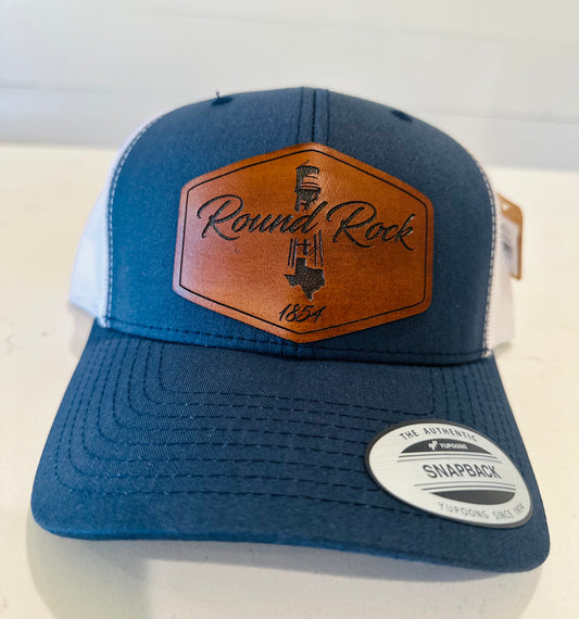 Trevizo Mens Hat With Round Rock Water Tower Leather Patch