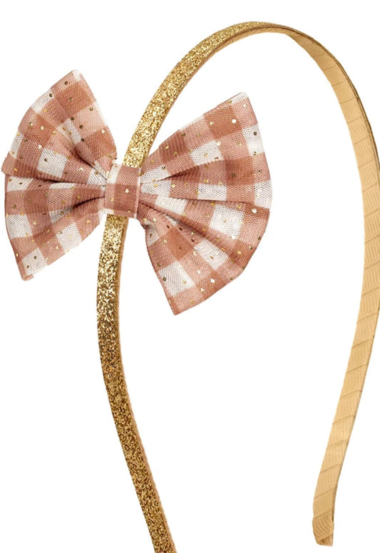 Gingham Tulle Bow Headband
