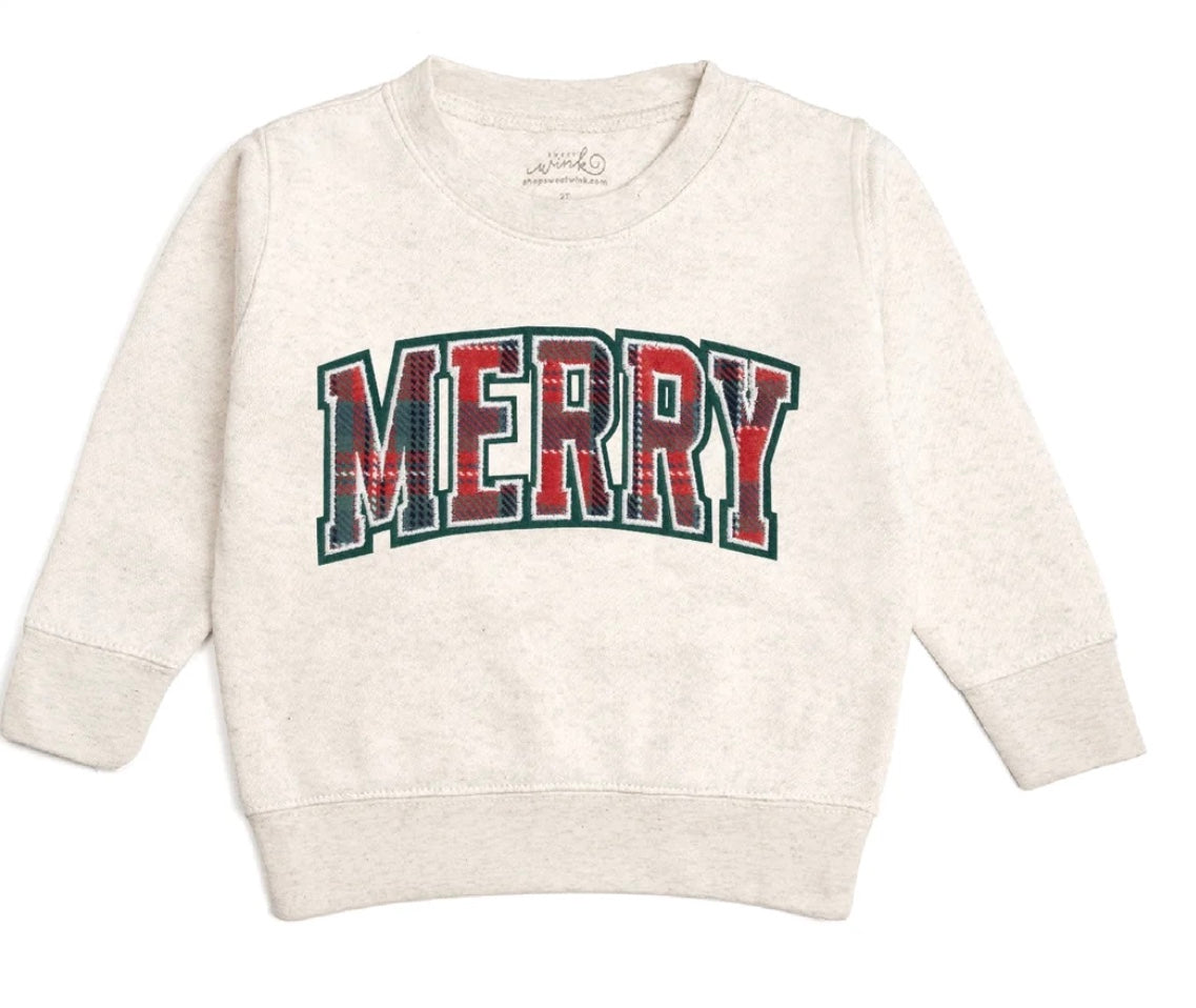 Merry Tartan Patch Sweatshirt