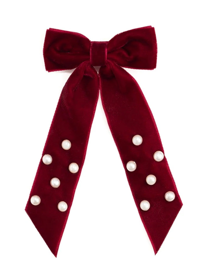 Ruby Red Velvet Coquette Bow