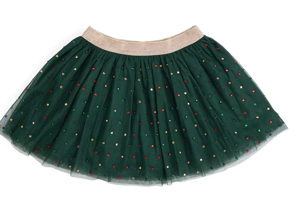 Emerald Rhinestone Tutu Skirt