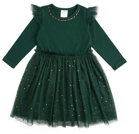 Emerald Rhinestone Tutu Dress