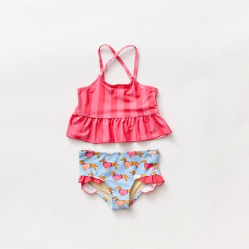 PINK CHICKEN JOY TANKINI PARADISE PINK STRIPE