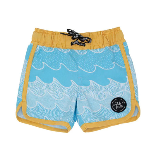 FEATHER 4 ARROW COSMIC WAVES BLUE GROTTO BOARDSHORTS