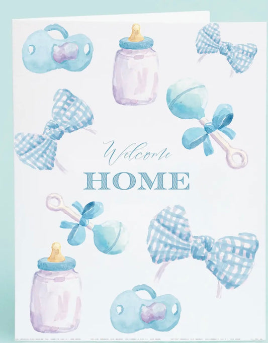 Blue Baby Toys Welcome Home Greeting Card