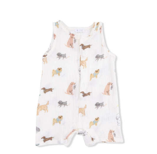 Awesome Dogs Sleeveless Shortie Romper