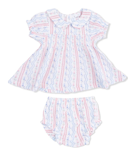 Tulip Stripe Smocked Dress Set