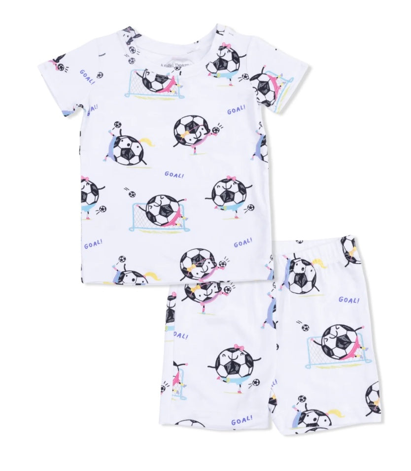 Soccer Balls Playing Soccer Pink Loungewear Set