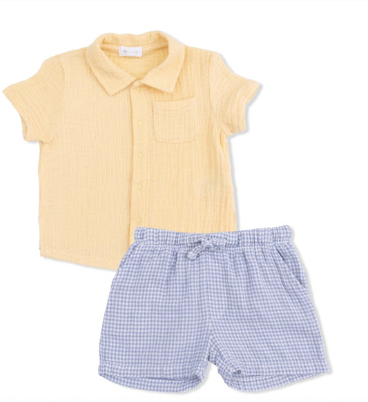 Gingham Short and Polo Shirt