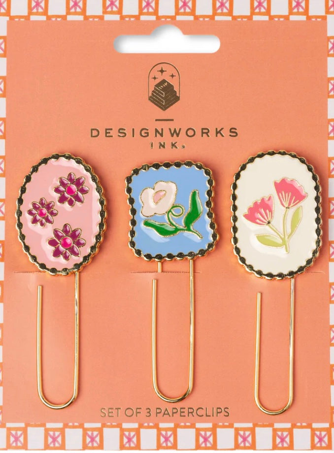 Floral Paperclips Set of 3
