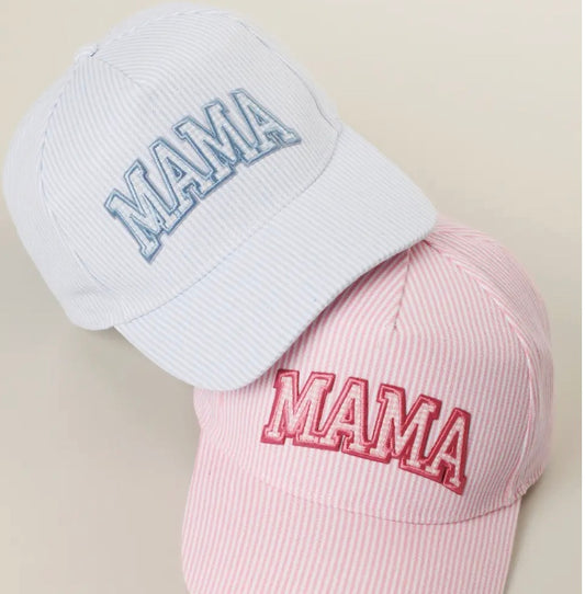 Mama Gingham Stripe Trucker Hat 2 Colors