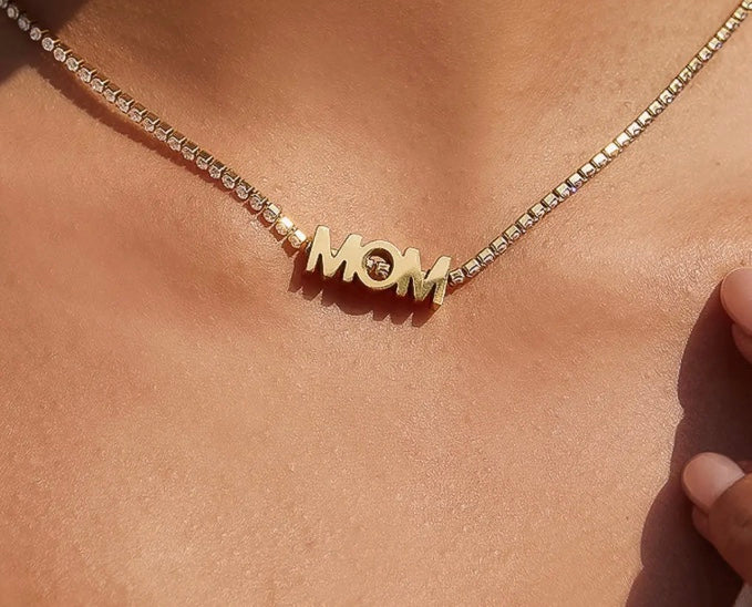 CZ Mom Pendant Necklace