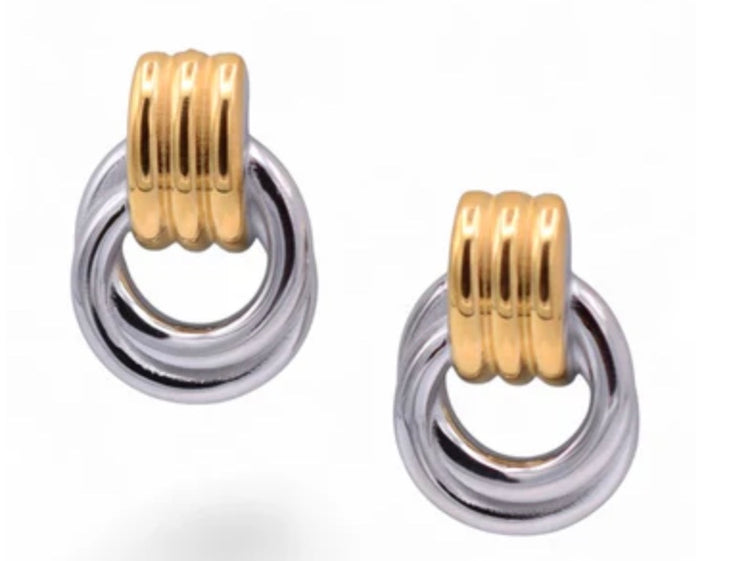 Forget Me Knot Mixed Metal Earrings