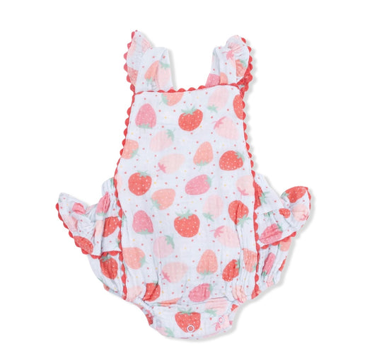 Strawberry Bliss Ruffle Sunsuit