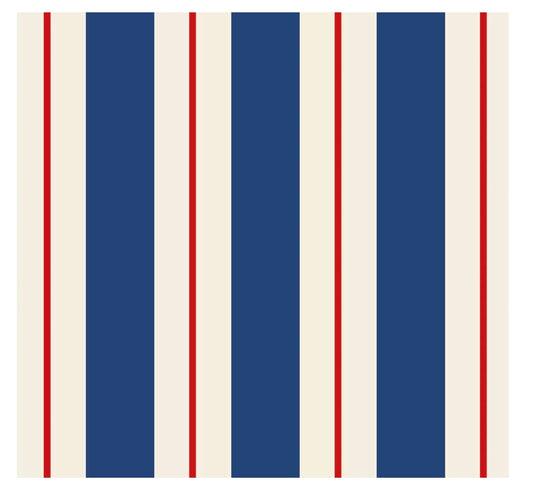 Navy and Red Stripe Paper Cocktail Napkin