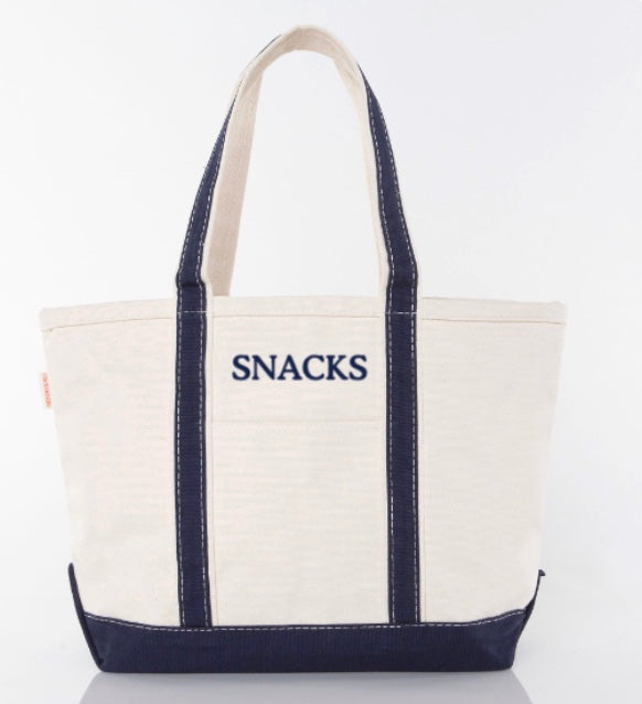Snacks Navy Tote Bag