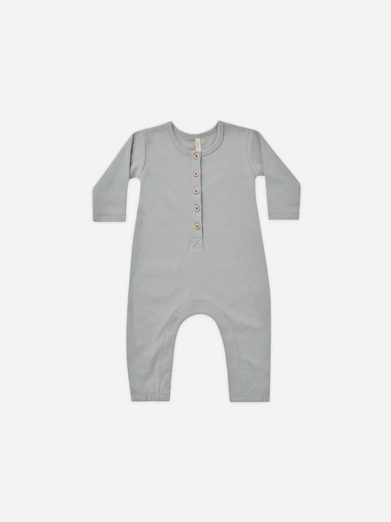 Quincy Mae Long Sleeve Jumpsuit Dusty Blue