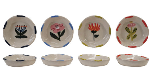 Stoneware Floral Dish 4 Styles