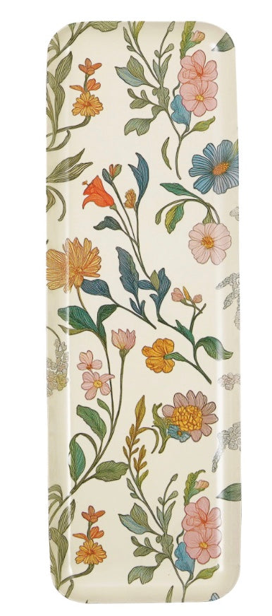 Decorative Floral Metal Tray