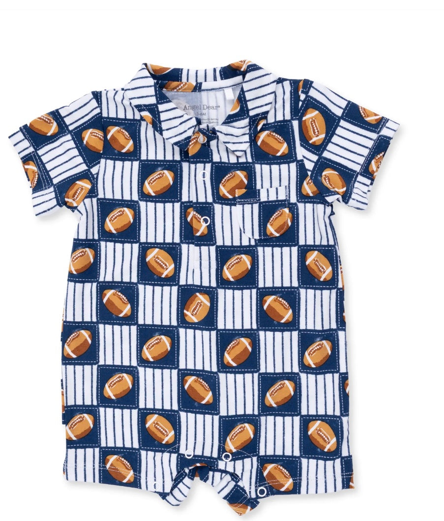 Football Patchwork Polo Shortie Romper
