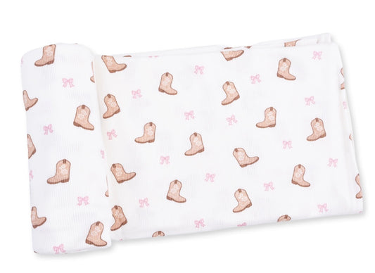Mini Cowgirl Boots Swaddle Blanket