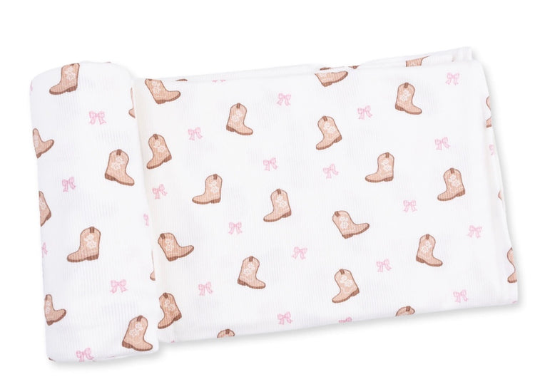 Mini Cowgirl Boots Swaddle Blanket
