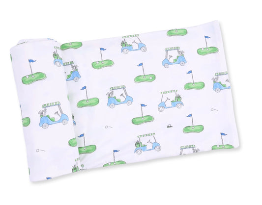 Blue Golf Carts Swaddle Blanket