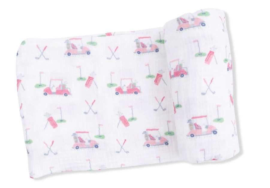 Pink Golf Carts Swaddle Blanket