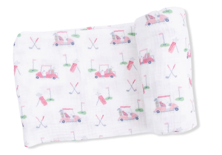 Pink Golf Carts Swaddle Blanket