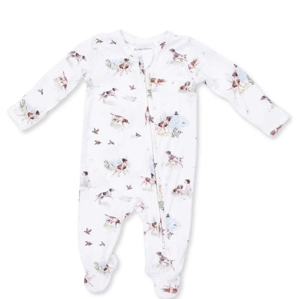 Pointed Pups and Ducks 2 Way Zipper Footie