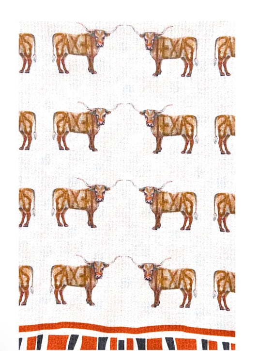 Game Day Longhorn Tea Towel