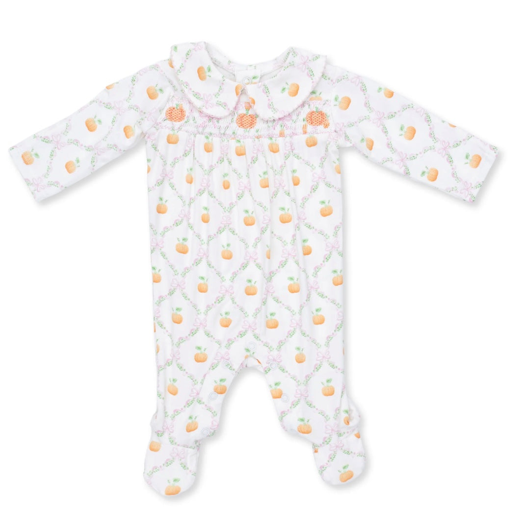 Pretty Pumpkin Smocked Footie