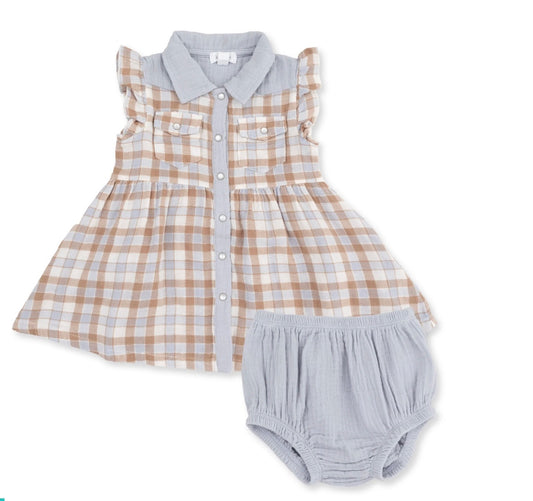 Western Plaid Dress and Bloomer