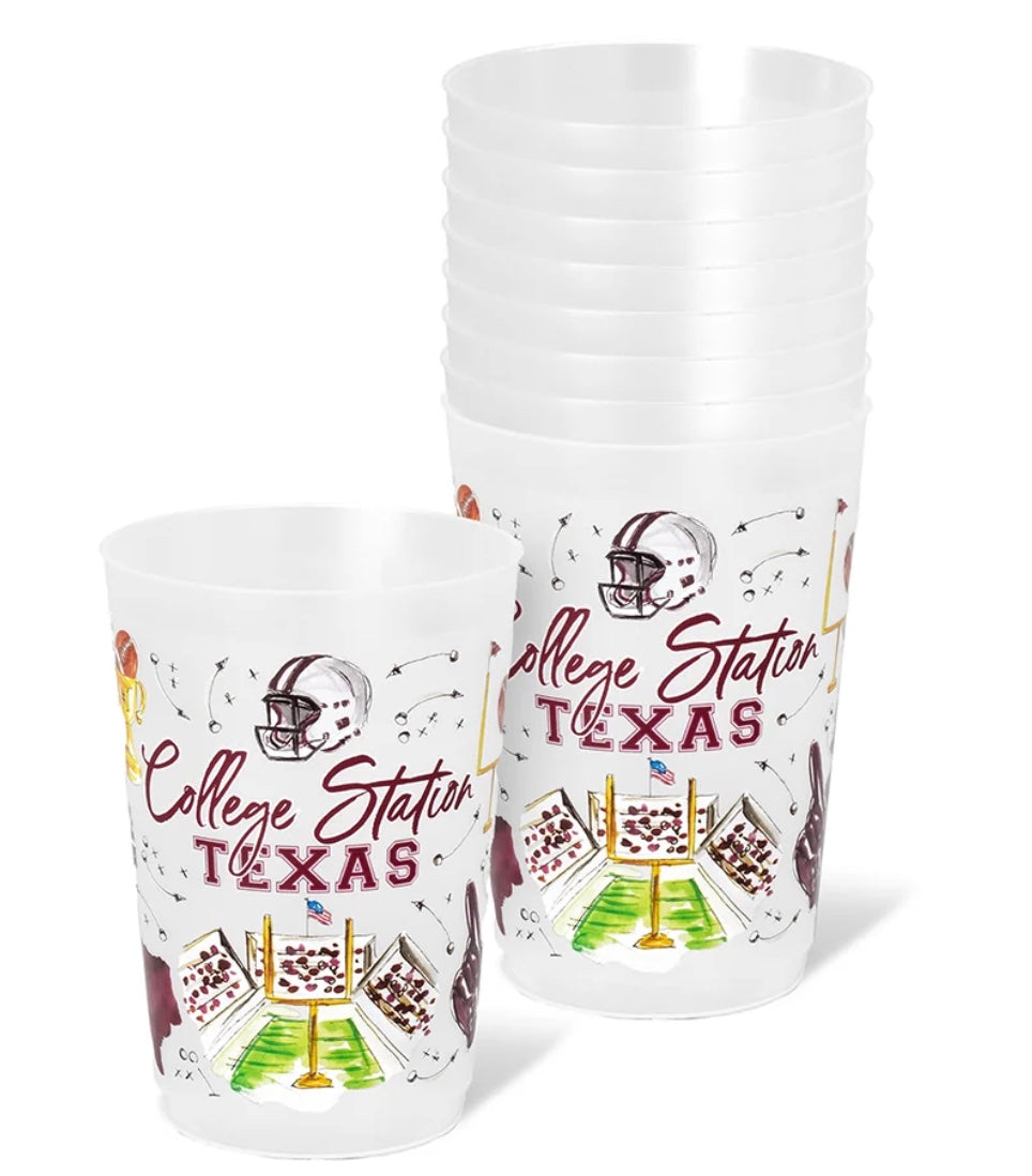 College Station Frosted Plastic Cups