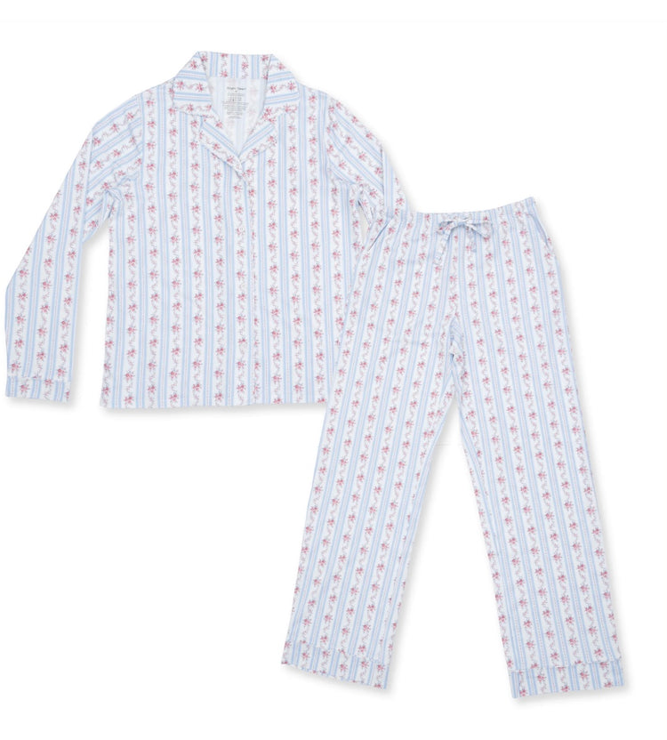 Anna Floral Adult Long Sleeve Pajamas