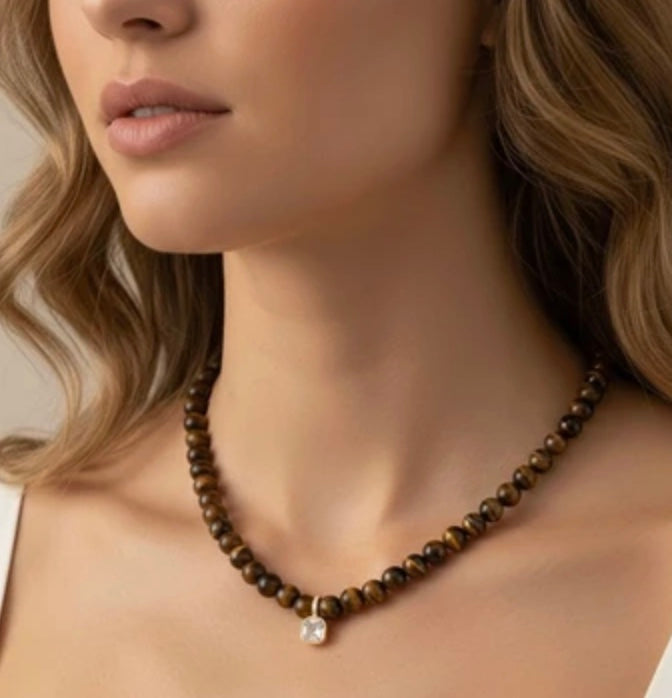 Gemstoned Beaded Necklace
