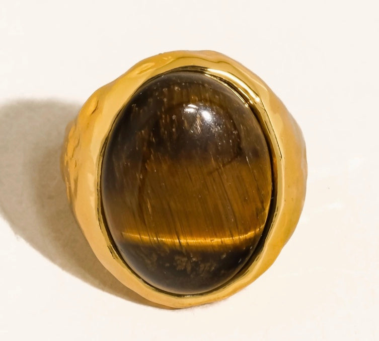 Tiger Eye Stone Statement Ring