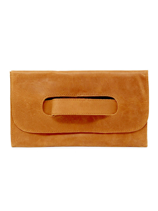 Able Mare Handle Clutch Cognac