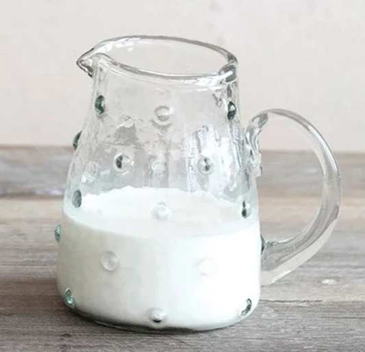 Recycled Glass Hobnail Creamer