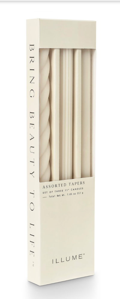 Driftwood Assorted Pack of 3 Taper Candles