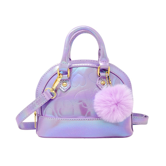 Shiny Dotted Heart Moon Handbag Purple