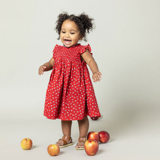 Girls Stevie Dress Tiny Red Roses