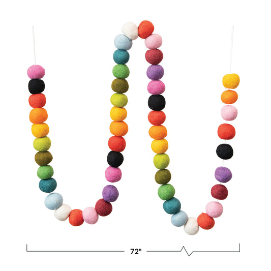 Multi-Colored Wool Felt Garland