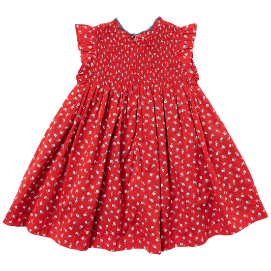 Girls Stevie Dress Tiny Red Roses