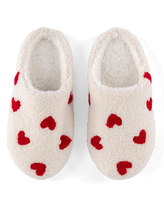 Heart Slippers Ivory